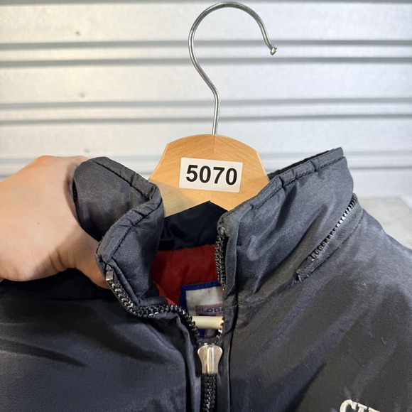 Vintage Chicago Bulls Jacket Puffer Mens XL Black Red NBA Basketball Logo 7 90s - Picture 11 of 11